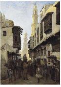 Makovsky, Vladimir Street Mouizz Dinn In Cairo oil on canvas